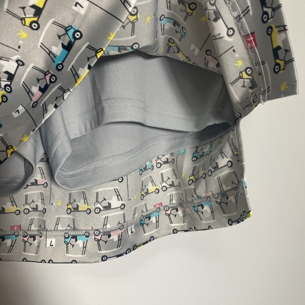 Izod Women's Skort Golf Skirt Tennis White Blue Pink Golf Cart Print Size 8 - Picture 2 of 5